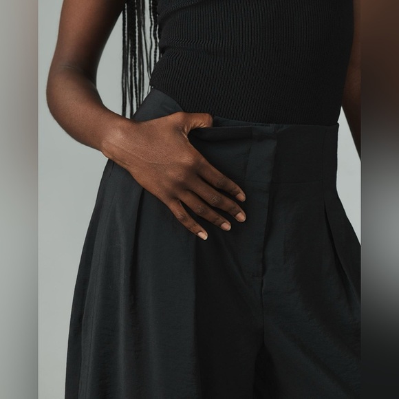 NEW! Anthropologie High-Rise Pleated Wide-Leg Trousers High Waisted Black | 10 - Picture 12 of 14